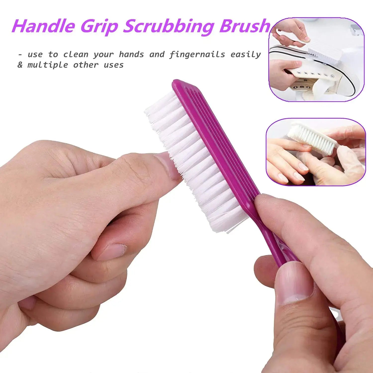 6 Pcs Handle Grip Brush Nail Cleaning_Vivareflex_Online