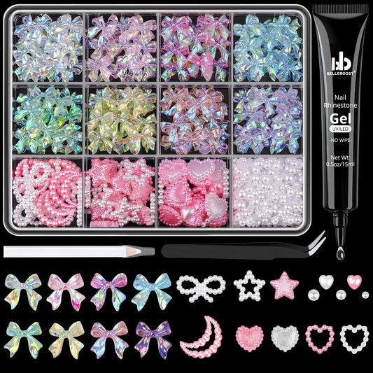 600 Pcs 3D Nail Charms and Flatback Pearls for Nail Art_Vivareflex_Online