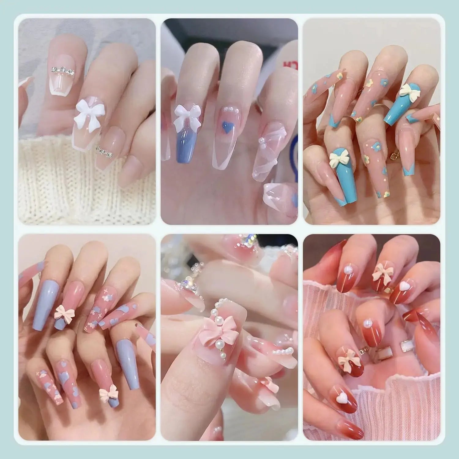 600 Pcs 3D Nail Charms and Flatback Pearls Nail Art Design_Vivareflex_Online