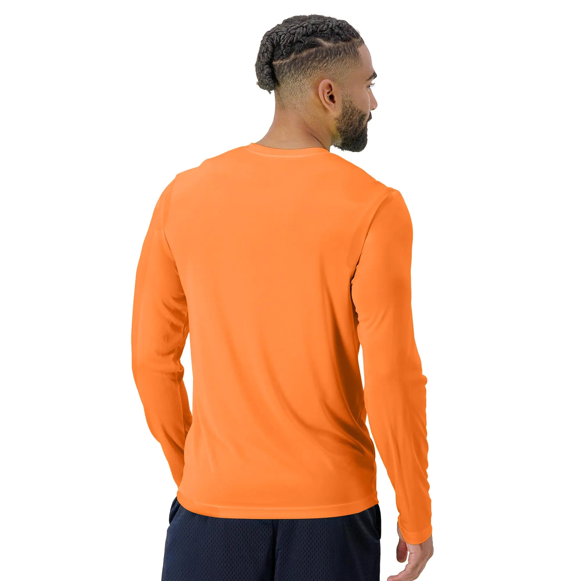 Hanes Sport Performance Long Sleeve T-Shirt, Performance Athletic Shirt, 2-Pack Large Safety Orange