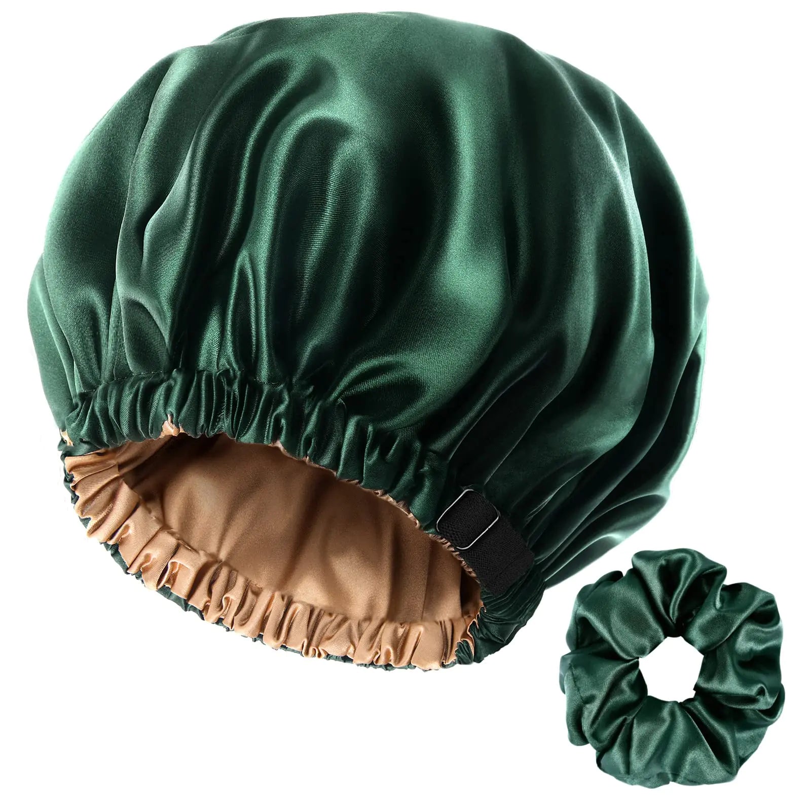 YANIBEST Bonnet en Satin Bonnet en Soie Bonnet Réglable pour Cheveux pour Dormir Bonnets pour Cheveux pour Femmes Cheveux Naturels Bouclés Taille Unique Marron