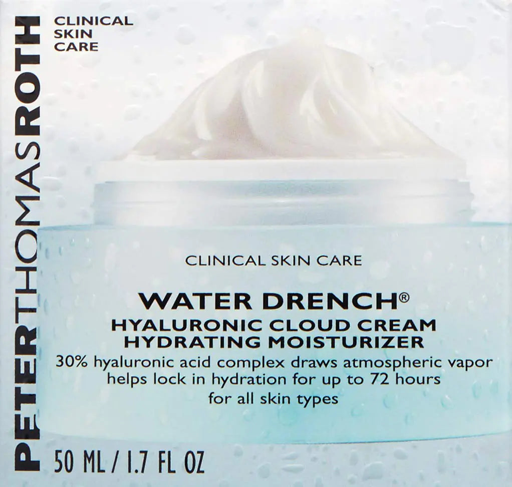 Peter Thomas Roth | Water Drench Hyaluronic Cloud Cream | Crema hidratante para el rostro, hasta 72 horas de hidratación para una piel de aspecto más juvenil, sin fragancia, 1,69 onzas líquidas 1,7 onzas líquidas (paquete de 1) 