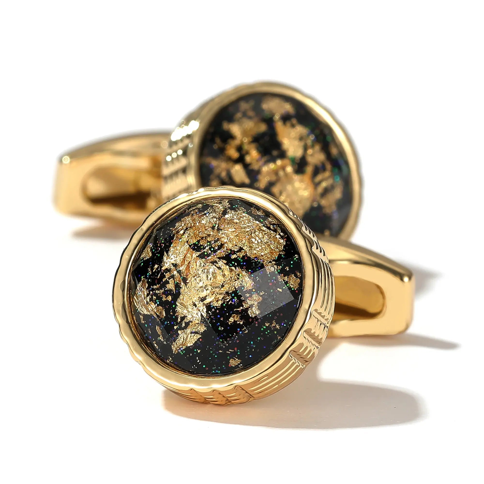 Gold Personalized Round Cufflinks For Men Vivareflex Online