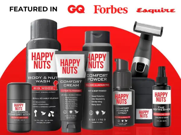 Happy Nuts Comfort Powder - Anti-rozaduras, protección contra el sudor y control del olor para la ingle, los pies y el cuerpo - Polvo corporal para hombres (PAQUETE DE 2) 6 onzas (paquete de 2) Original 