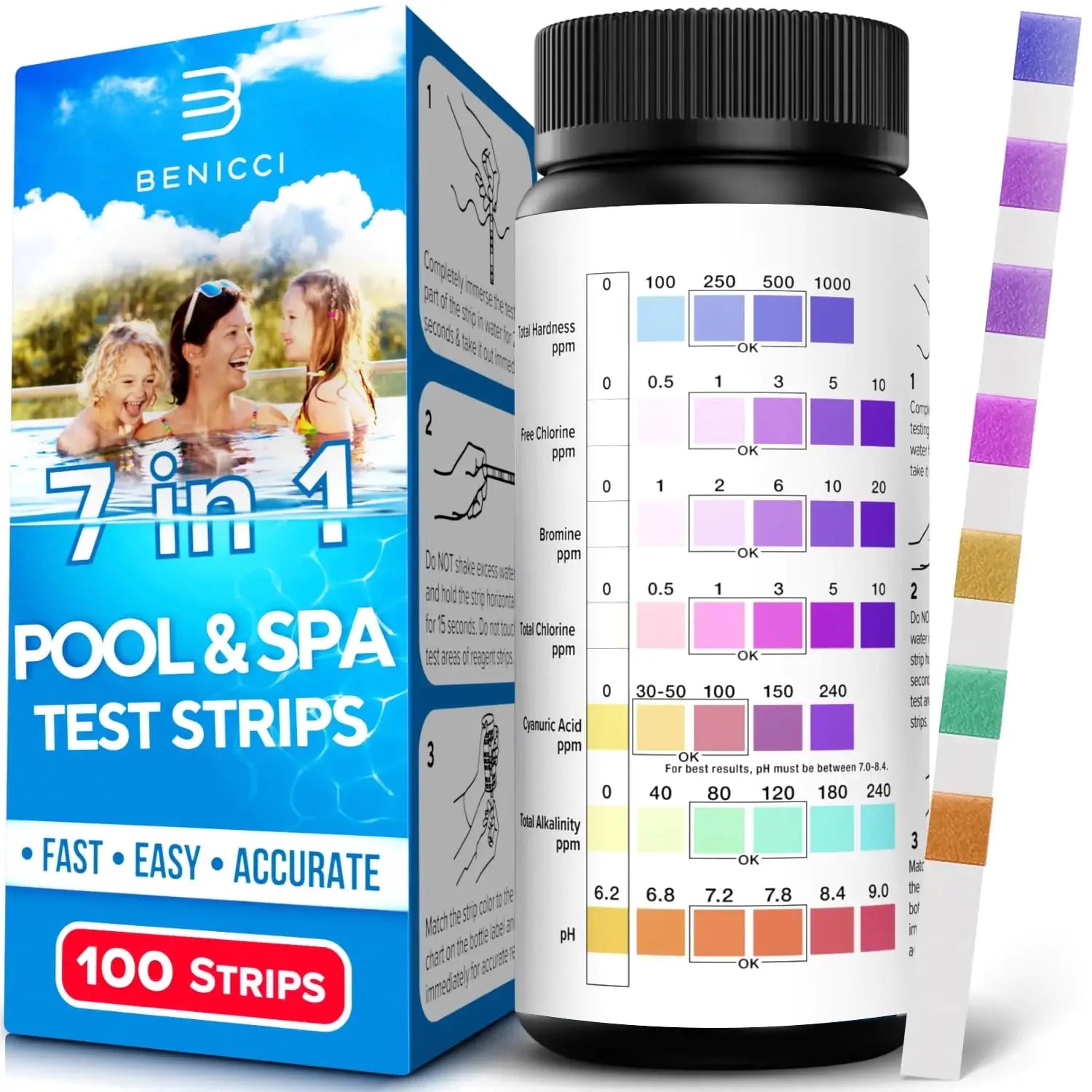 7-in-1 Multipurpose Pool & Spa Test Strips Vivareflex Online