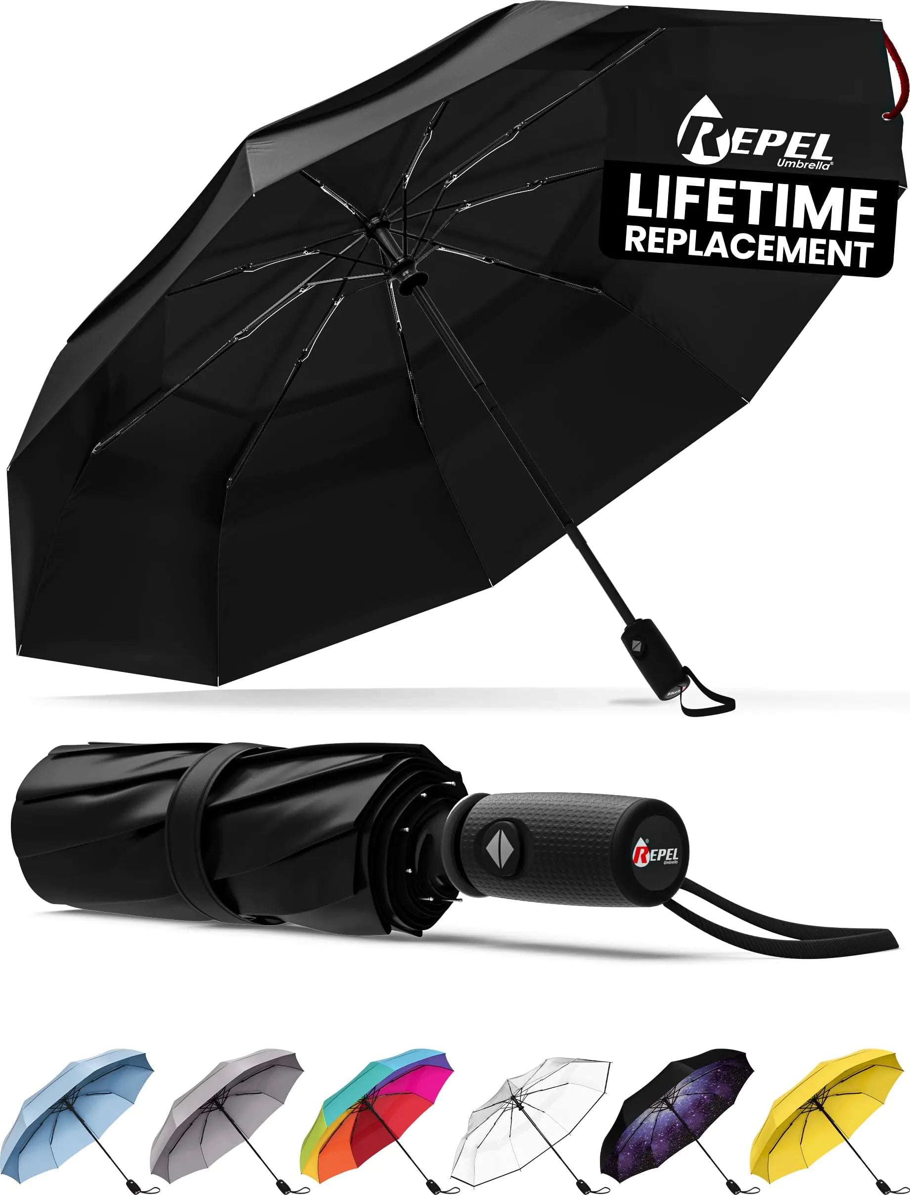 Repel Umbrella Windproof Travel Umbrella - Auto Open & Close, Compact & Durable - Vivareflex Online