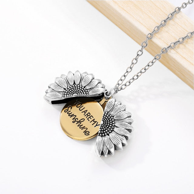 Collier pendentif tournesol