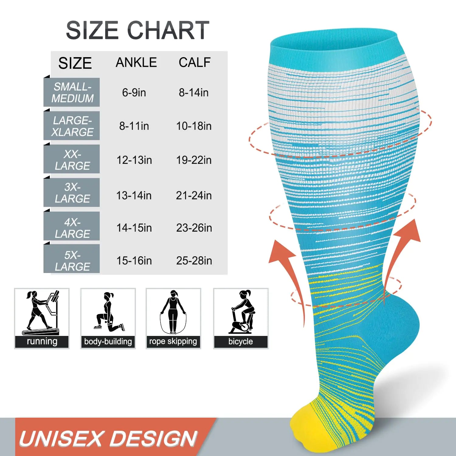 Diu Life 3 Pairs Plus Size Compression Socks for Women and Men - Vivareflex Online