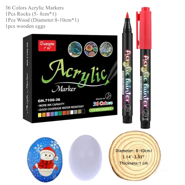 Stylos de peinture acrylique 36 couleurs