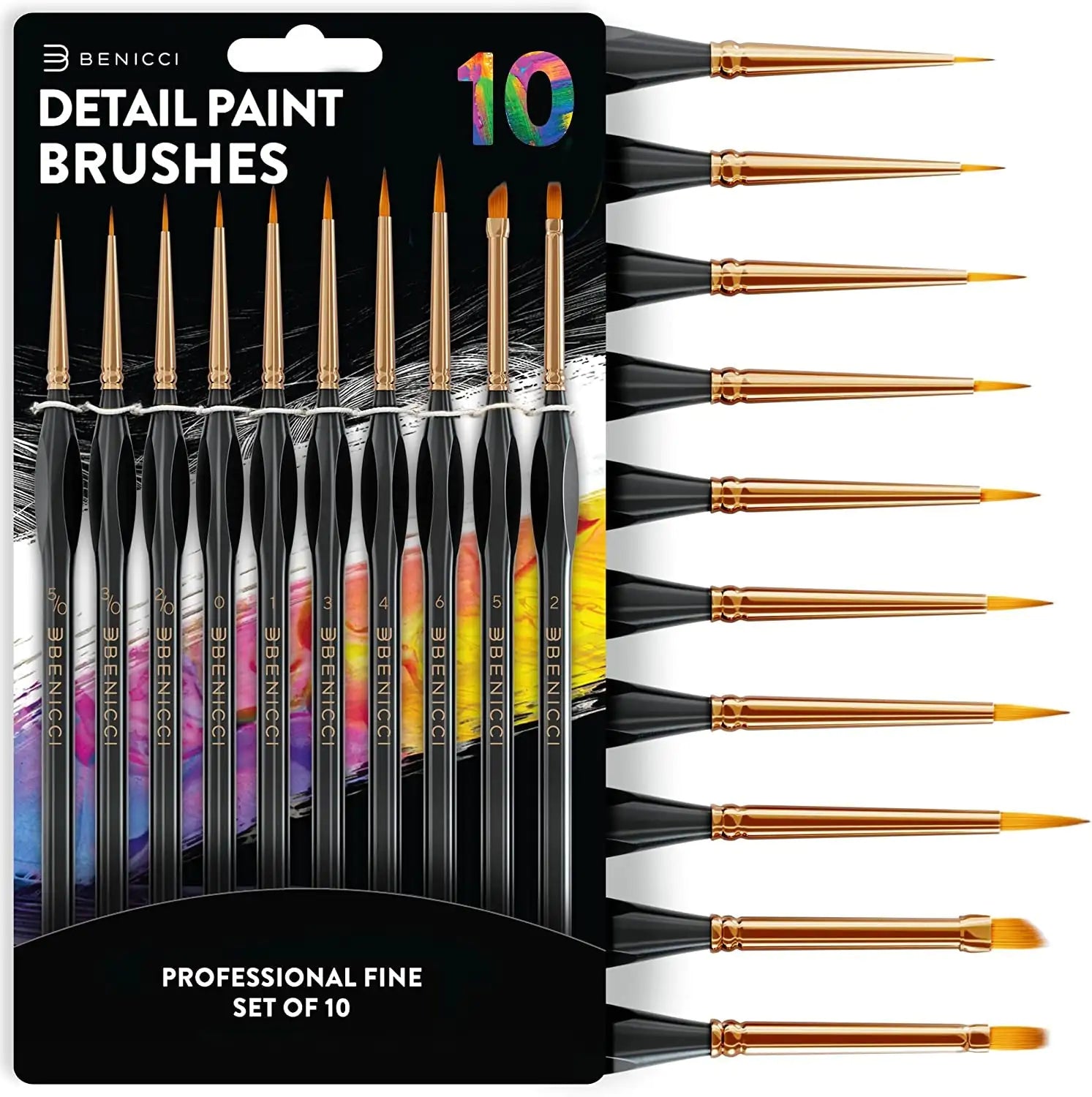 Elite Miniature Art Brush Set - 10 Detail Brushes for Fine Art Vivareflex Online