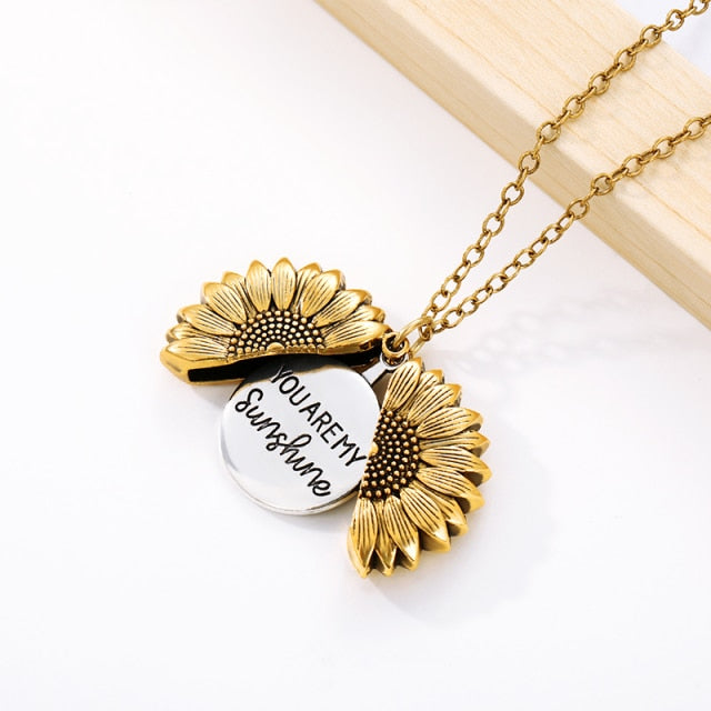 Collier pendentif tournesol