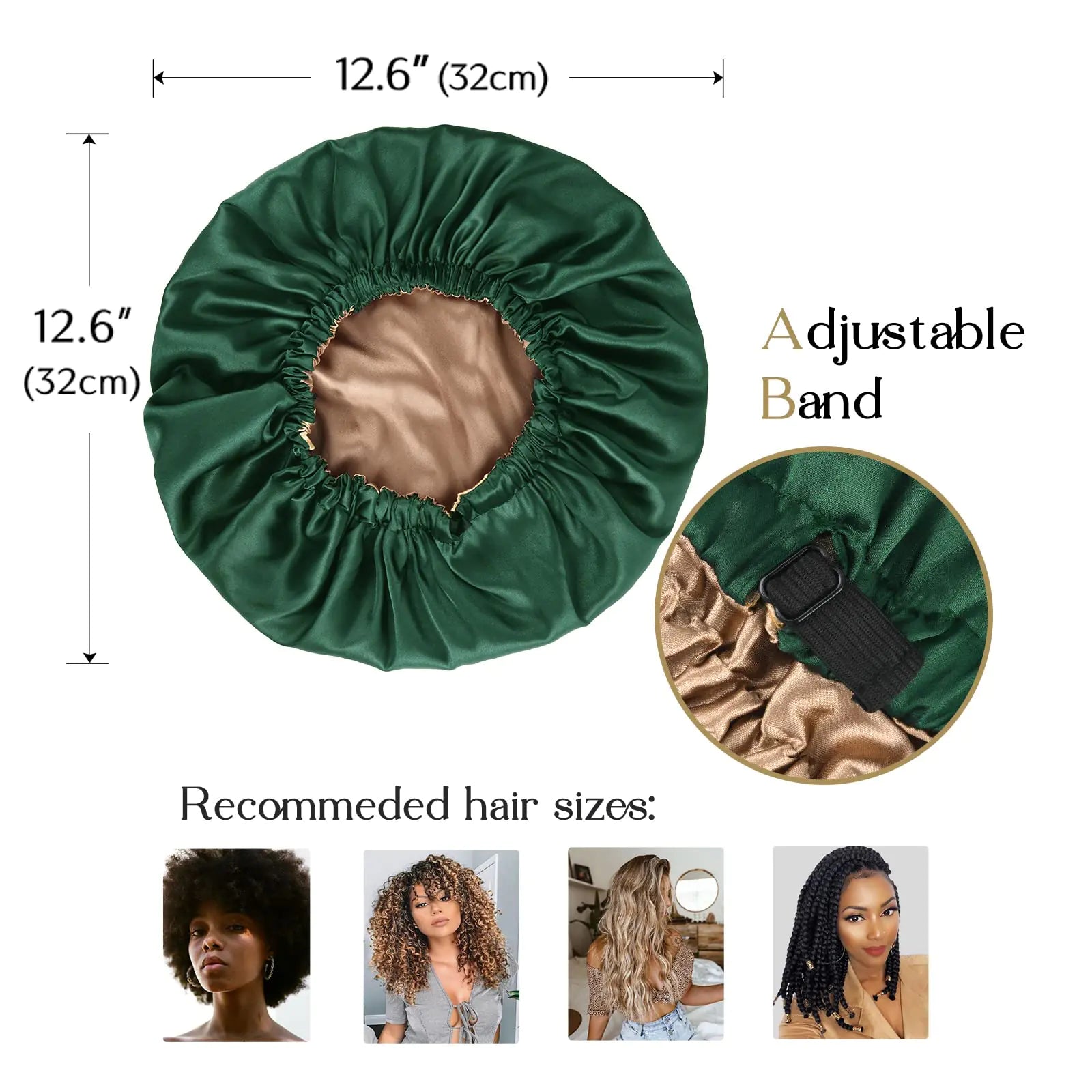 YANIBEST Bonnet en Satin Bonnet en Soie Bonnet Réglable pour Cheveux pour Dormir Bonnets pour Cheveux pour Femmes Cheveux Naturels Bouclés Taille Unique Marron