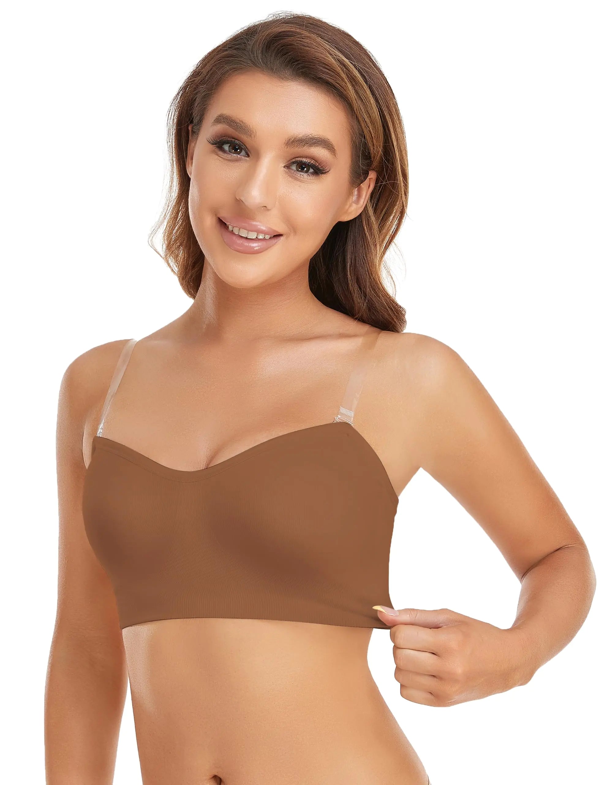 Lusait Strapless Bra for Women Non-Slip Silicone Padded Bandeau Bra Wireless Tube Top Bra - Vivareflex Online