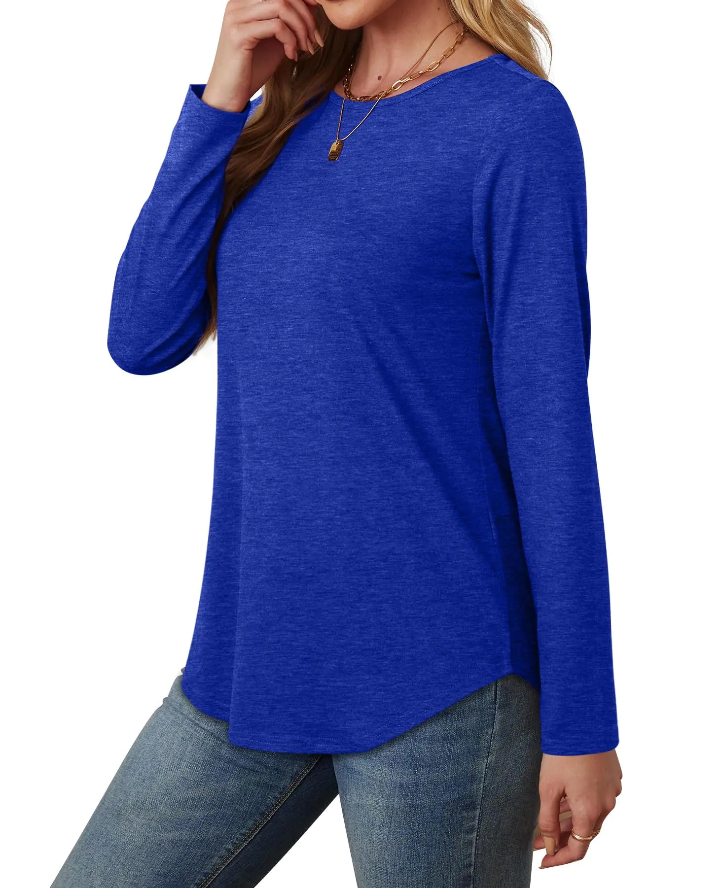 WIHOLL Womens Long Sleeve T Shirts 2024 Boat Neck Casual Basic Tshirt Fall Tops - Vivareflex Online