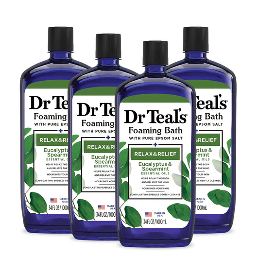 Dr Teal's Foaming Bath with Pure Epsom Salt, Relax & Relief with Eucalyptus & Spearmint - Vivareflex Online