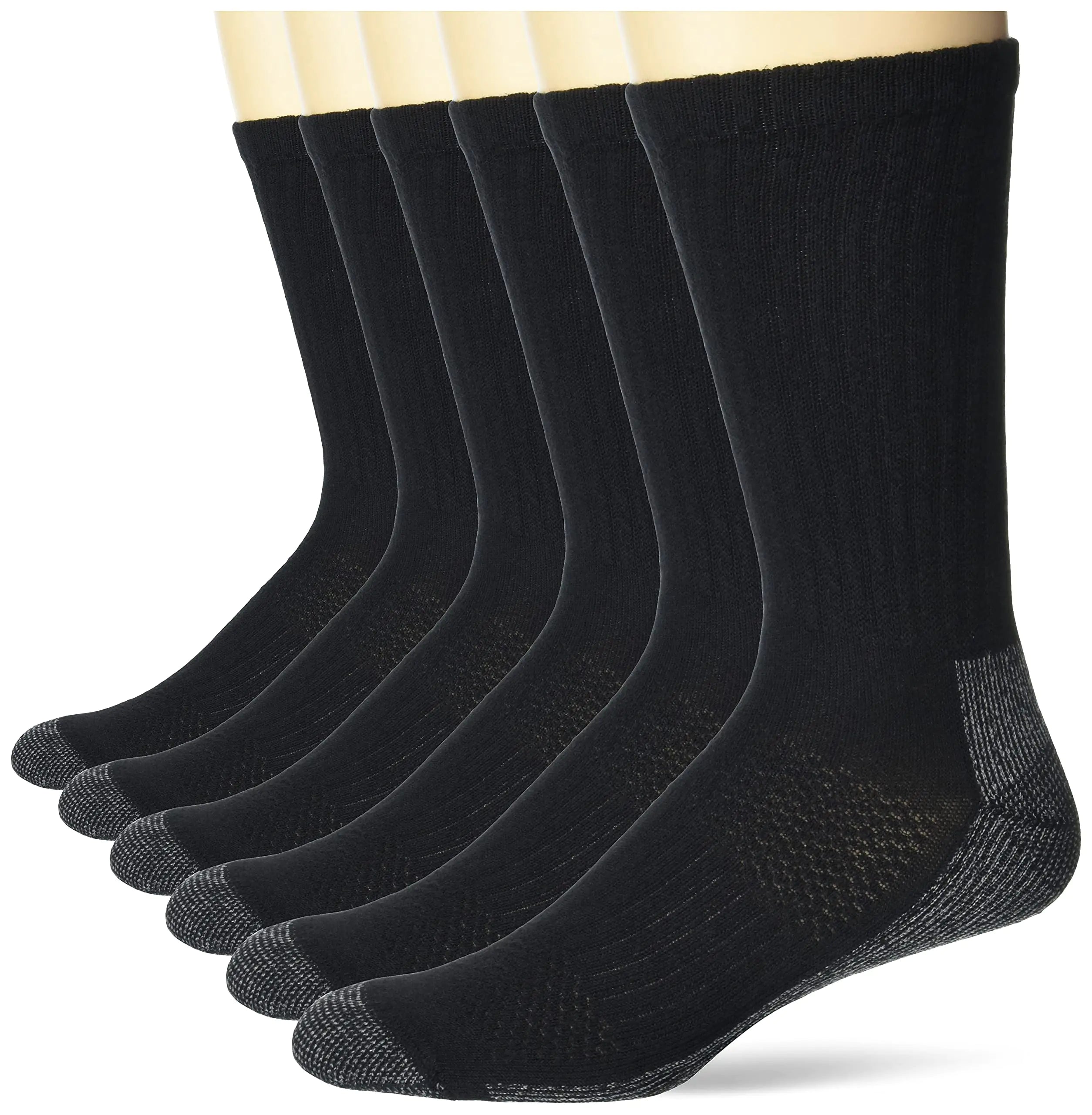 Calcetines de trabajo para hombre Hanes, paquete de 6, talla 6-12, color negro 