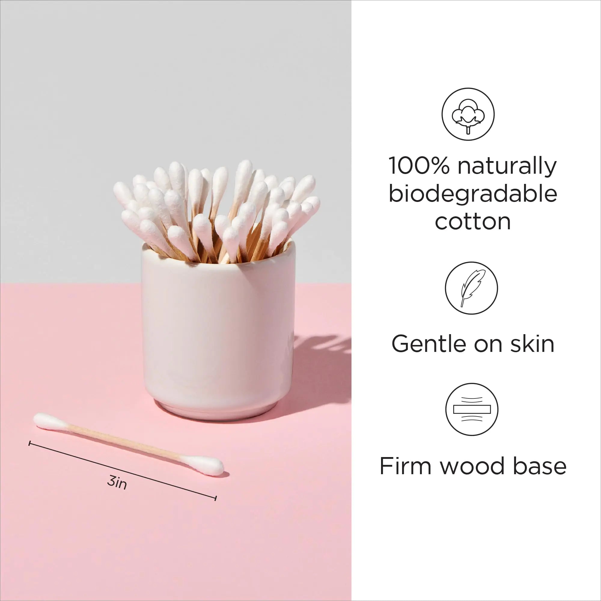 Diane Cotton Swabs - 375 Count, Sturdy Wood Base, Super Soft for Beauty & Personal Care - Vivareflex Online