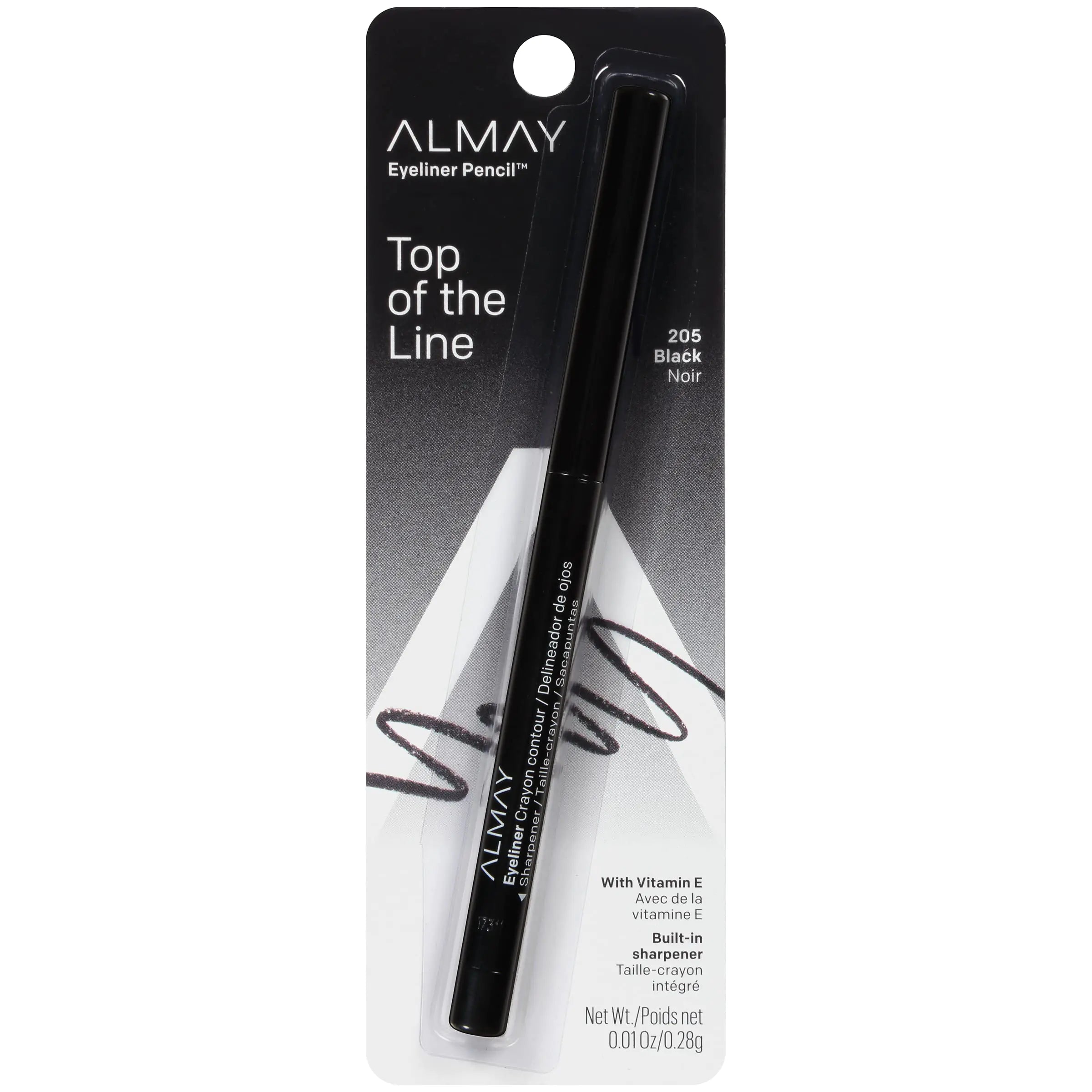 Almay Eyeliner Pencil – Hypoallergenic, Cruelty-Free, Water-Resistant, Built-In Sharpener, 205 Black, 0.01 oz - Vivareflex Online