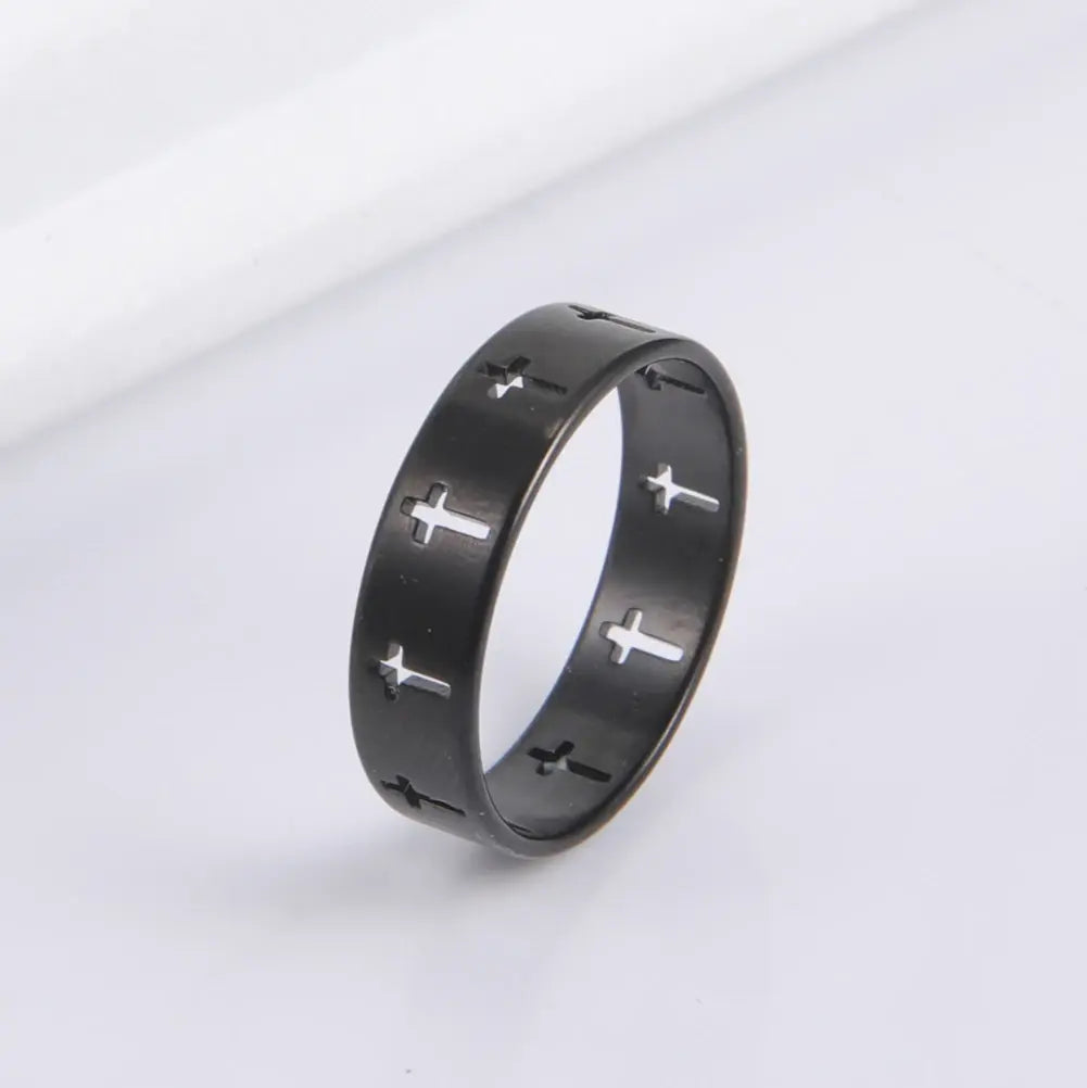 Stainless Steel Black Color Finger Ring For Men and Women Vivareflex Online