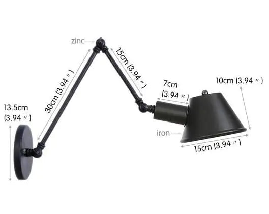 Aplique de pared en ángulo de estilo rústico