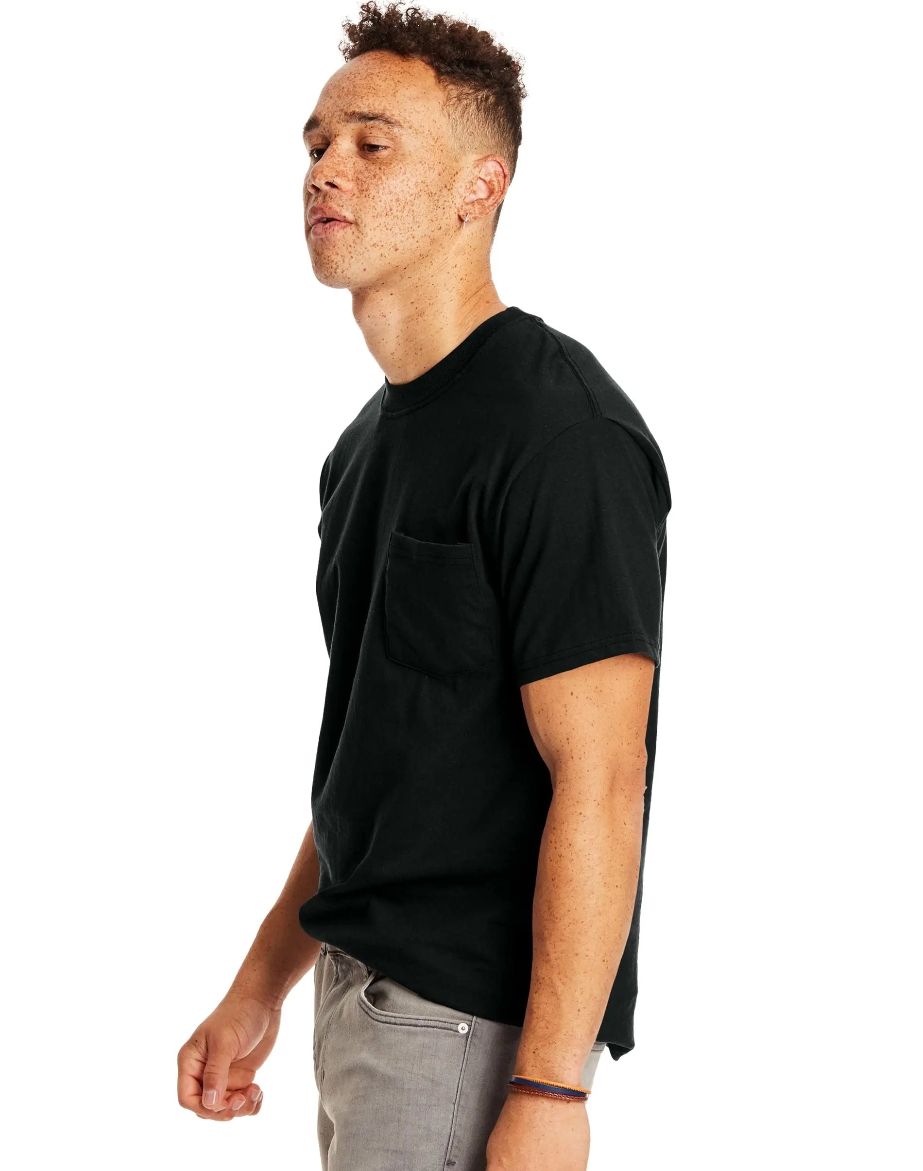 Hanes Men's Heavyweight Pocket T-Shirt - Beefy-T Cotton Crewneck with Pocket, 2-Pack, 3X-Large Light Steel - Vivareflex Online