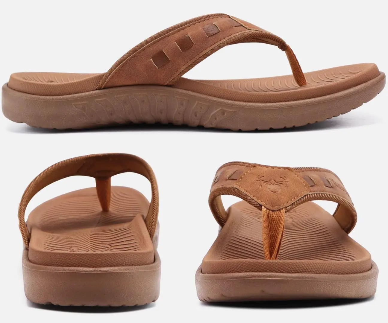 KuaiLu - Chanclas deportivas para hombre, cómodas sandalias ortopédicas con tiras y soporte para el arco de la fascitis plantar, para exteriores, verano, playa, tallas 7 a 15, 14, color caqui