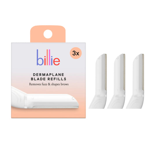 Billie - Lames de rechange pour dermaplane - Lames en acier inoxydable avec micro-protections de sécurité - Sans nickel - Exfolie la peau en douceur - Lot de 3 recharges de 3 unités