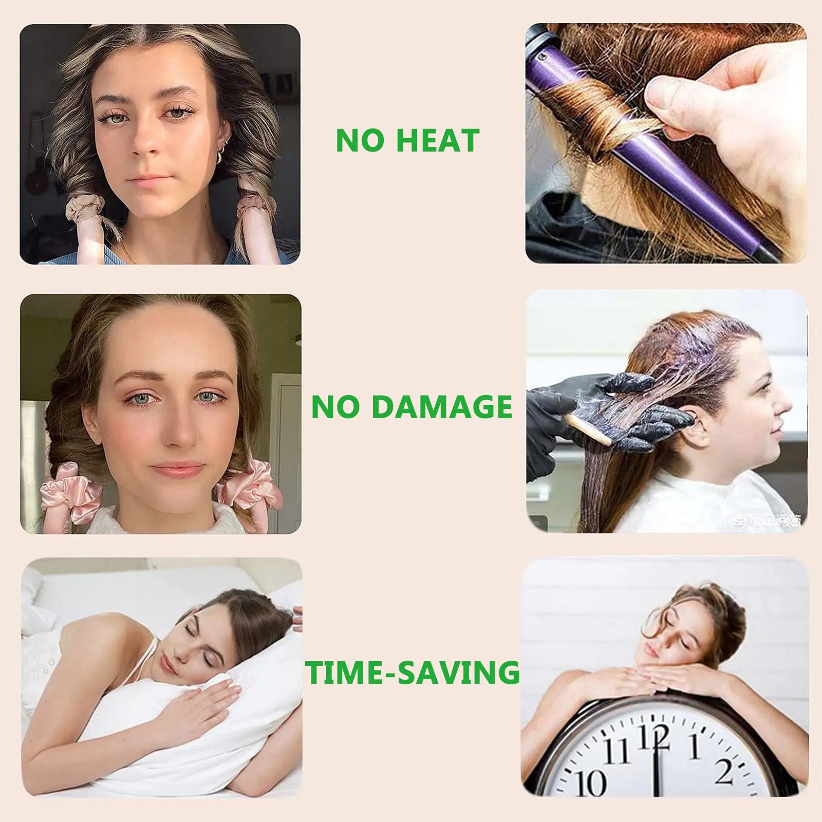 Heatless Curling set,Silk Curls Rod Headband,No Heat Rollers to Sleep in Overnight - Vivareflex Online