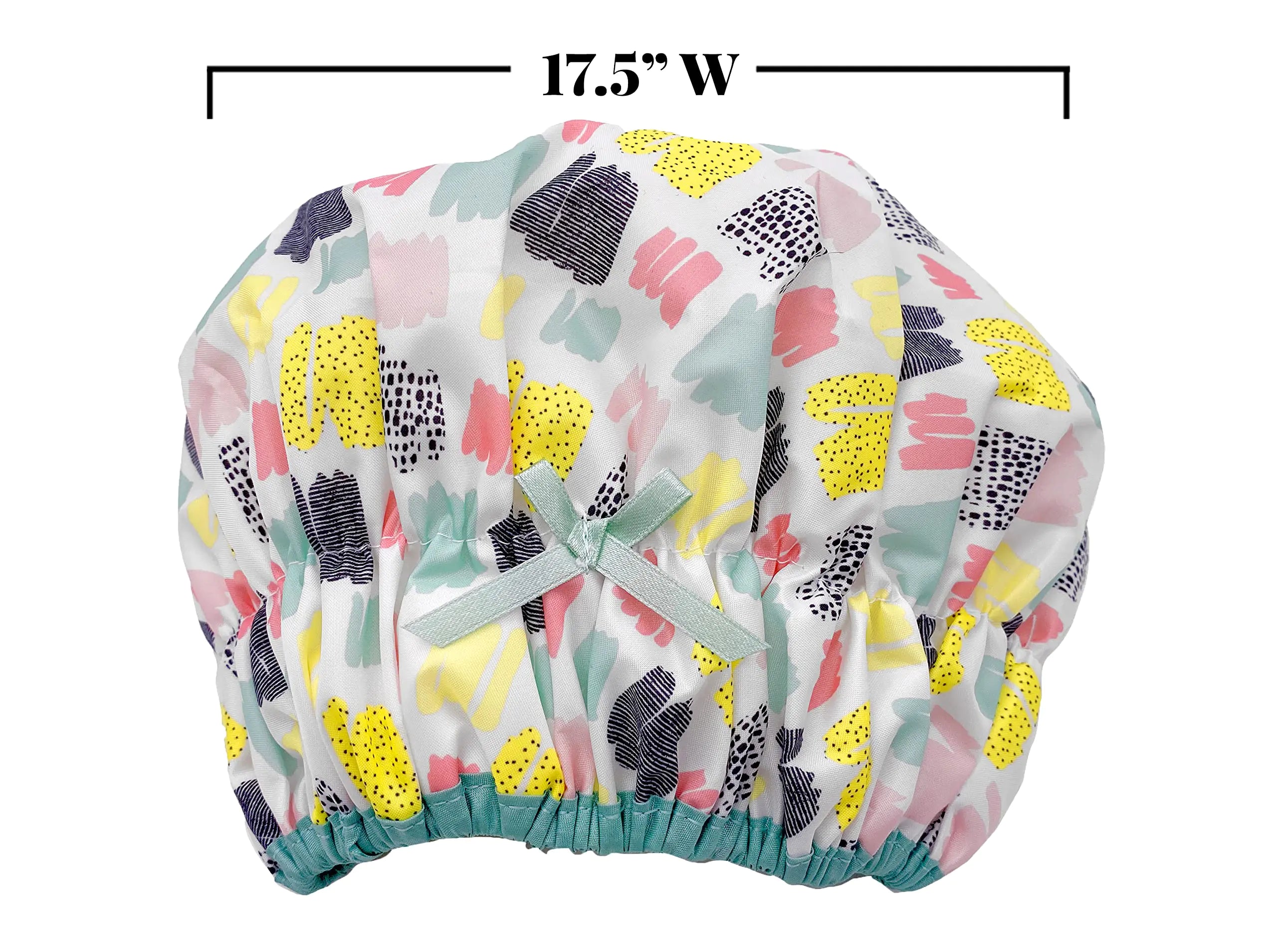 Fashionista Living Color Reusable Oversized Waterproof Shower Cap - PEVA Lined & Elastic Stretch Hem - Vivareflex Online