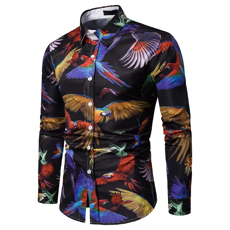 3D Parrot Animal Print Shirt Men Vivareflex Online