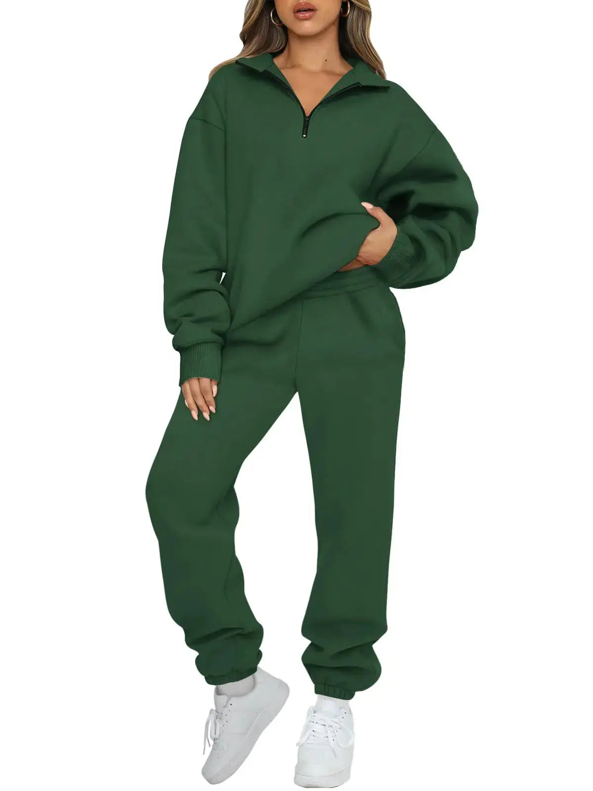 AUTOMET Womens 2 Piece Outfits Long Sleeve Sweatsuits Sets Half Zip Sweatshirts with Joggers Sweatpants - Vivareflex Online