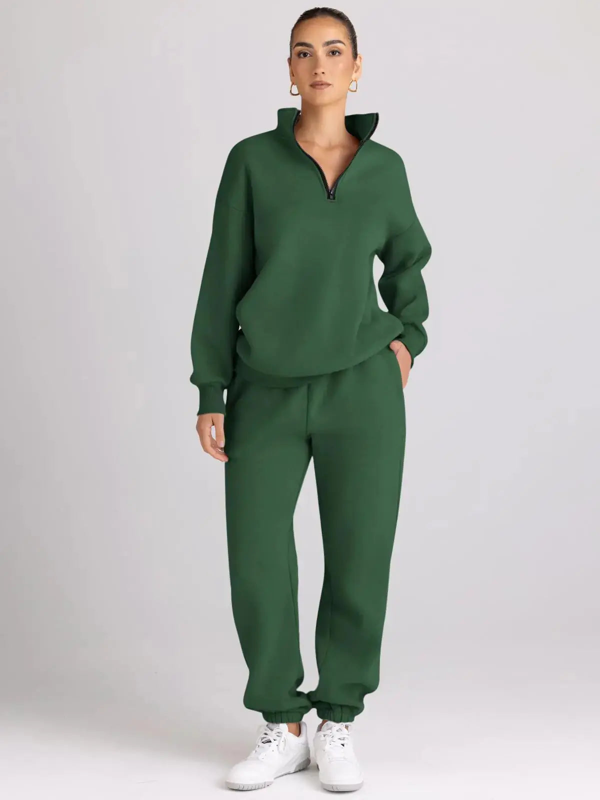 AUTOMET Womens 2 Piece Outfits Long Sleeve Sweatsuits Sets Half Zip Sweatshirts with Joggers Sweatpants - Vivareflex Online