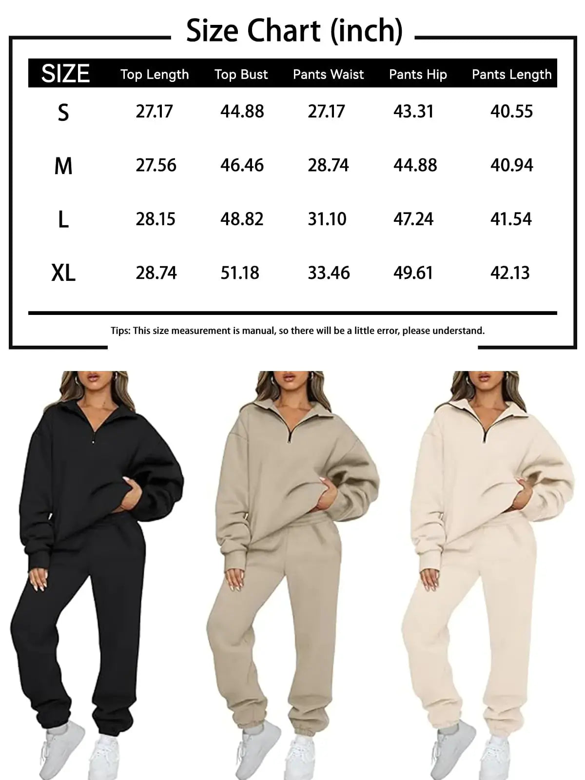 AUTOMET Womens 2 Piece Outfits Long Sleeve Sweatsuits Sets Half Zip Sweatshirts with Joggers Sweatpants - Vivareflex Online