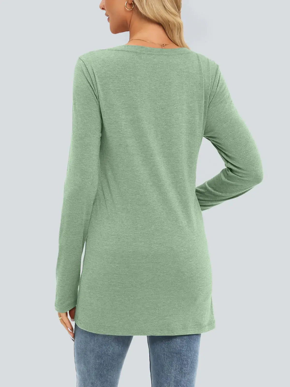 AUTOMET Womens Long Sleeve Shirts V Neck Casual Tops Pockets_Vivareflex_Online