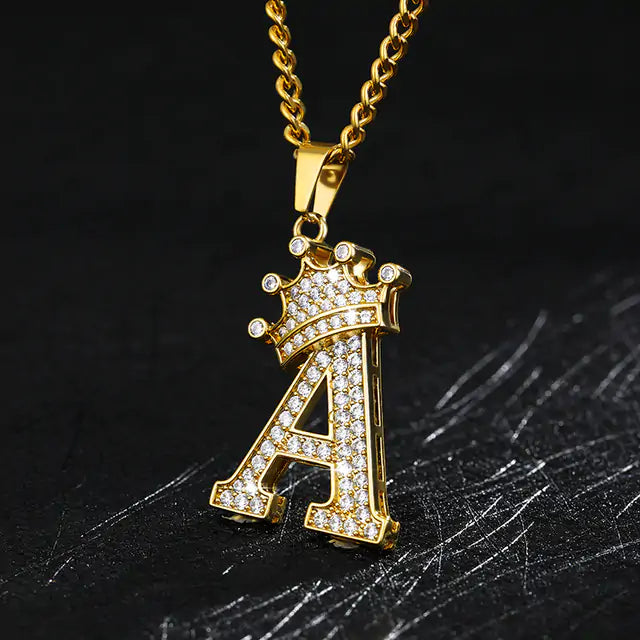 Accessory Zircon Alphabet Necklace Pendant_Vivareflex_Online