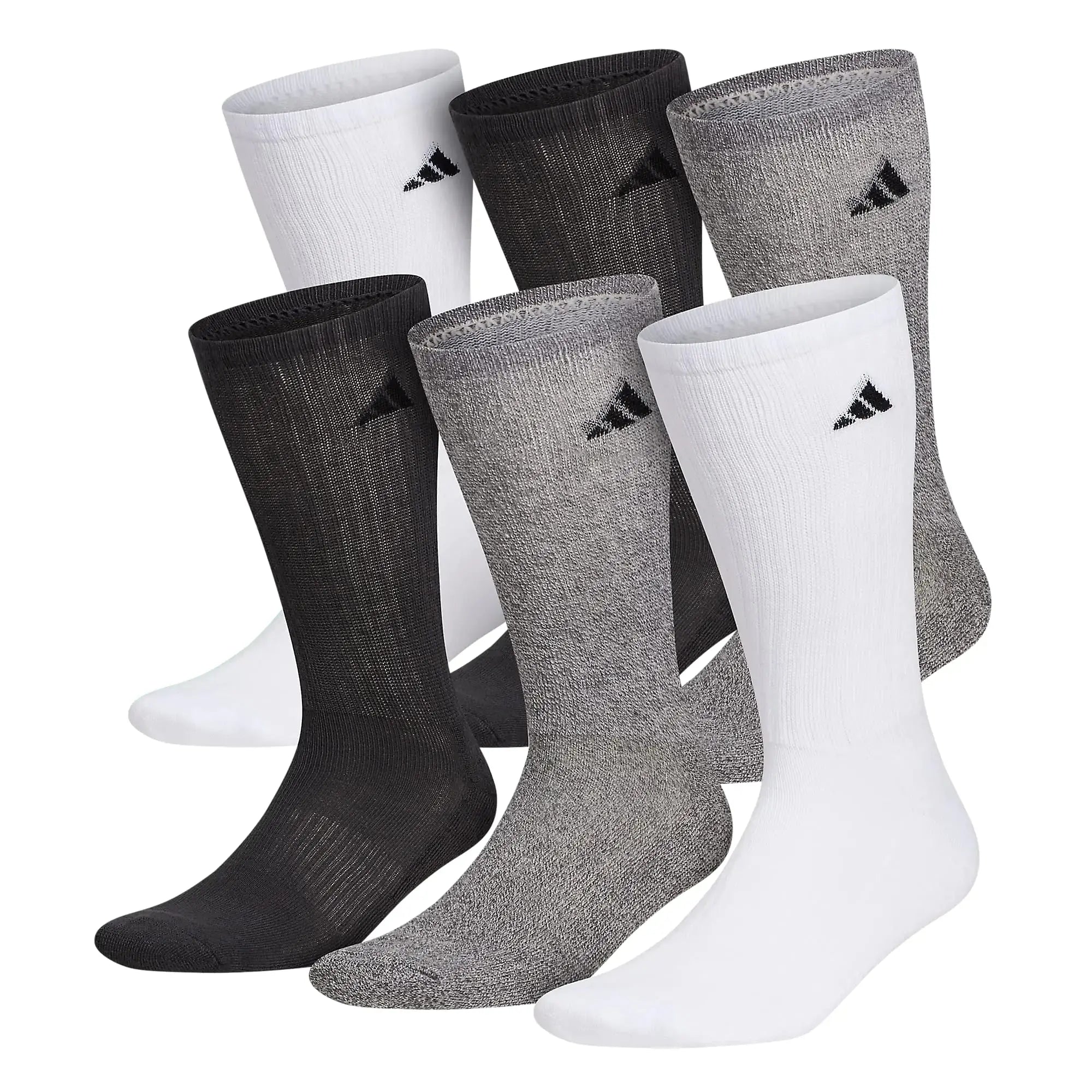 Adidas Men's Athletic Cushioned Crew Socks with Arch Compression for a Secure Fit (6-Pair) - Vivareflex Online