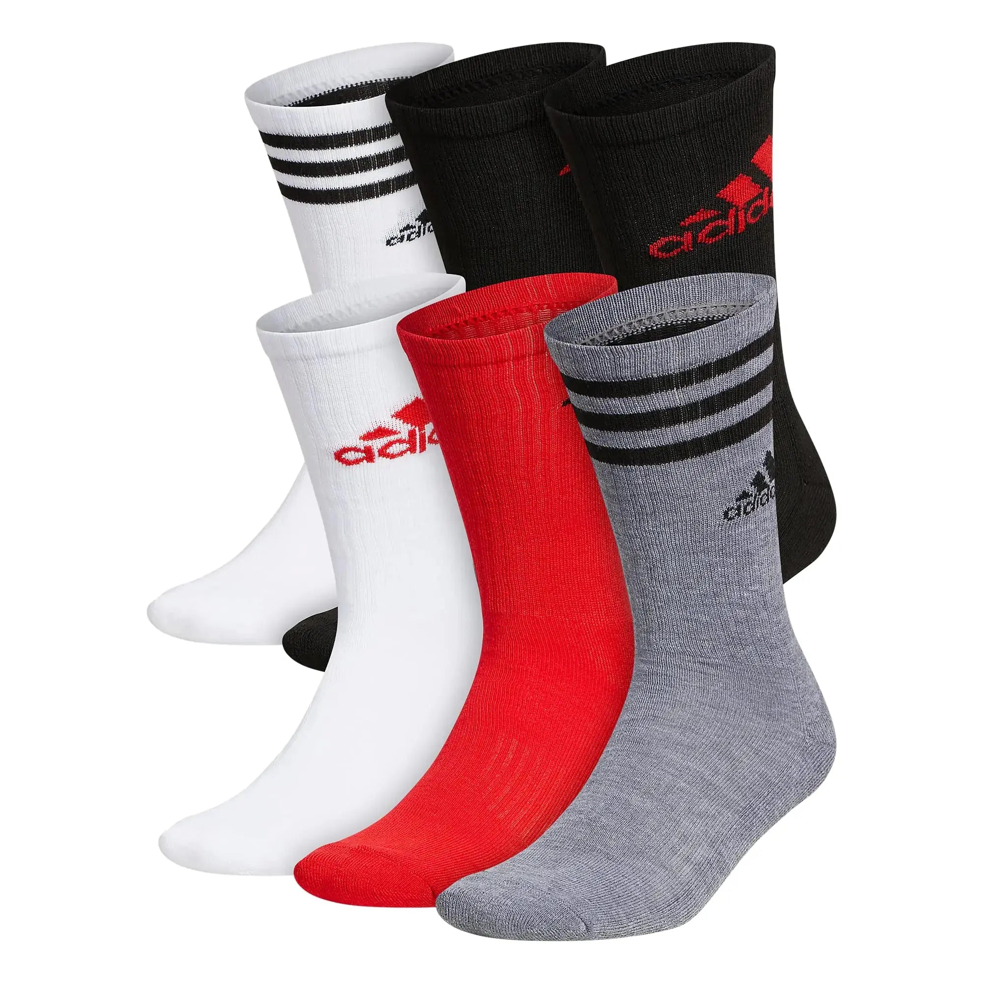 Adidas Men's Athletic Cushioned Crew Socks with Arch Compression for a Secure Fit (6-Pair) - Vivareflex Online
