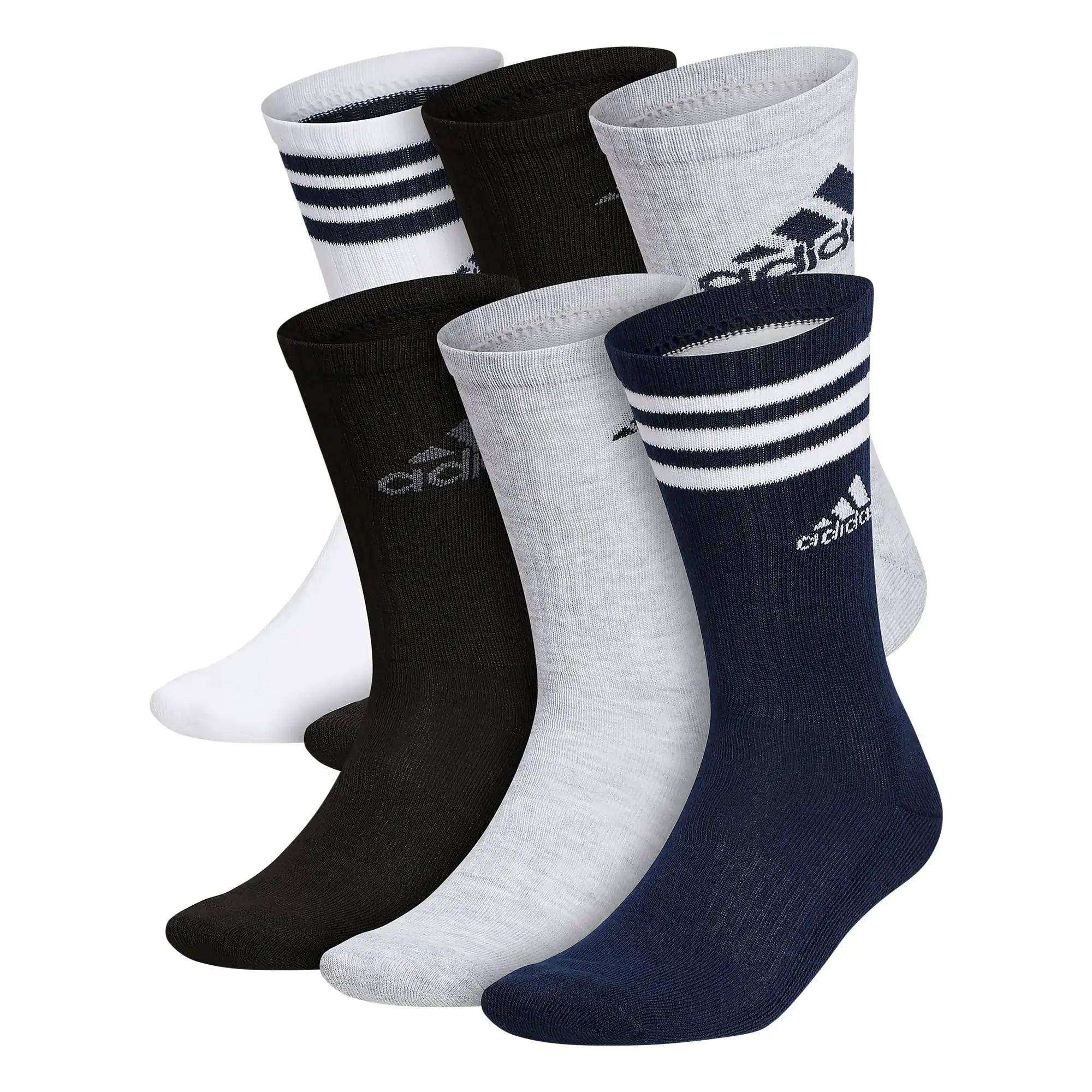 Adidas Men's Athletic Cushioned Crew Socks with Arch Compression for a Secure Fit (6-Pair) - Vivareflex Online