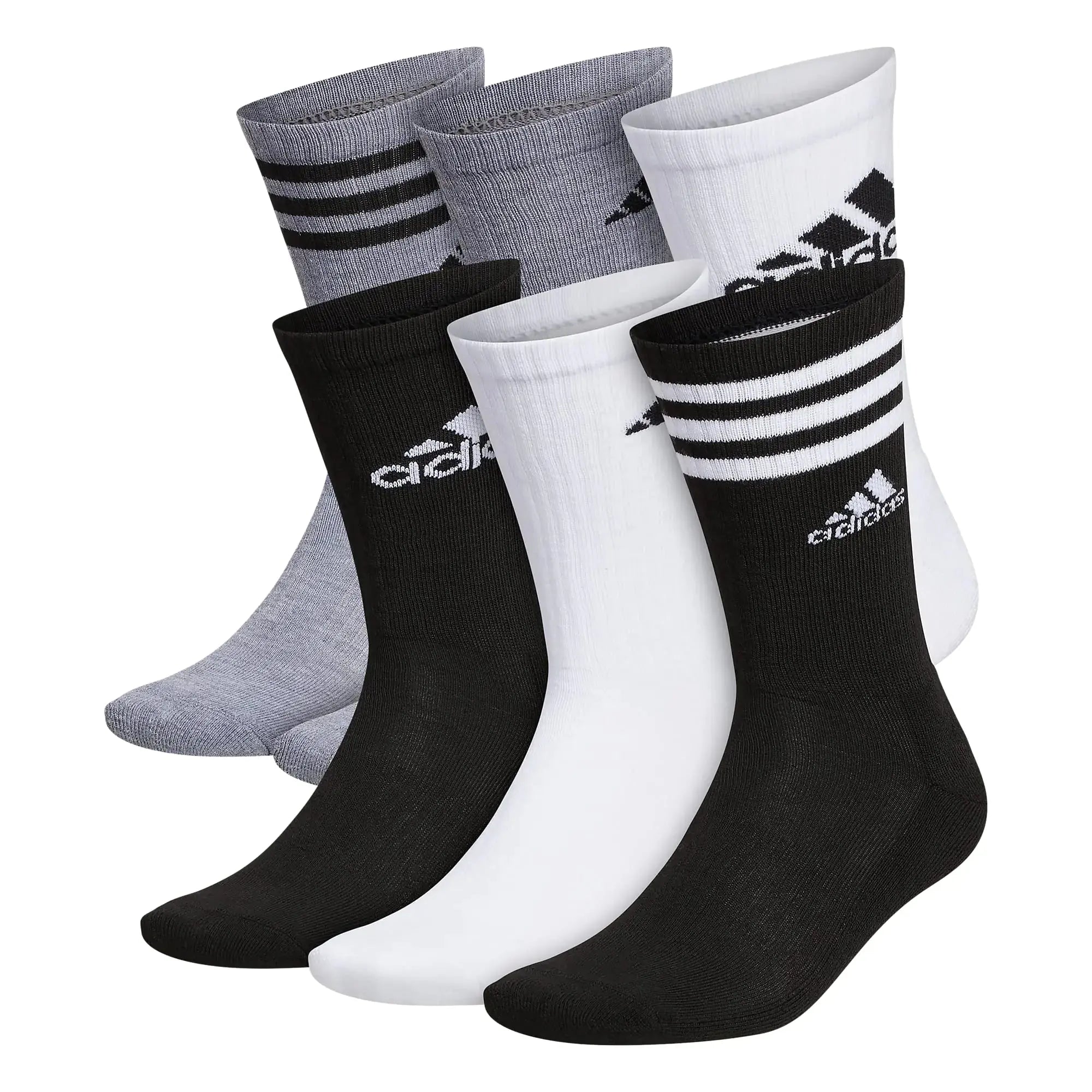 Adidas Men's Athletic Cushioned Crew Socks with Arch Compression for a Secure Fit (6-Pair) - Vivareflex Online