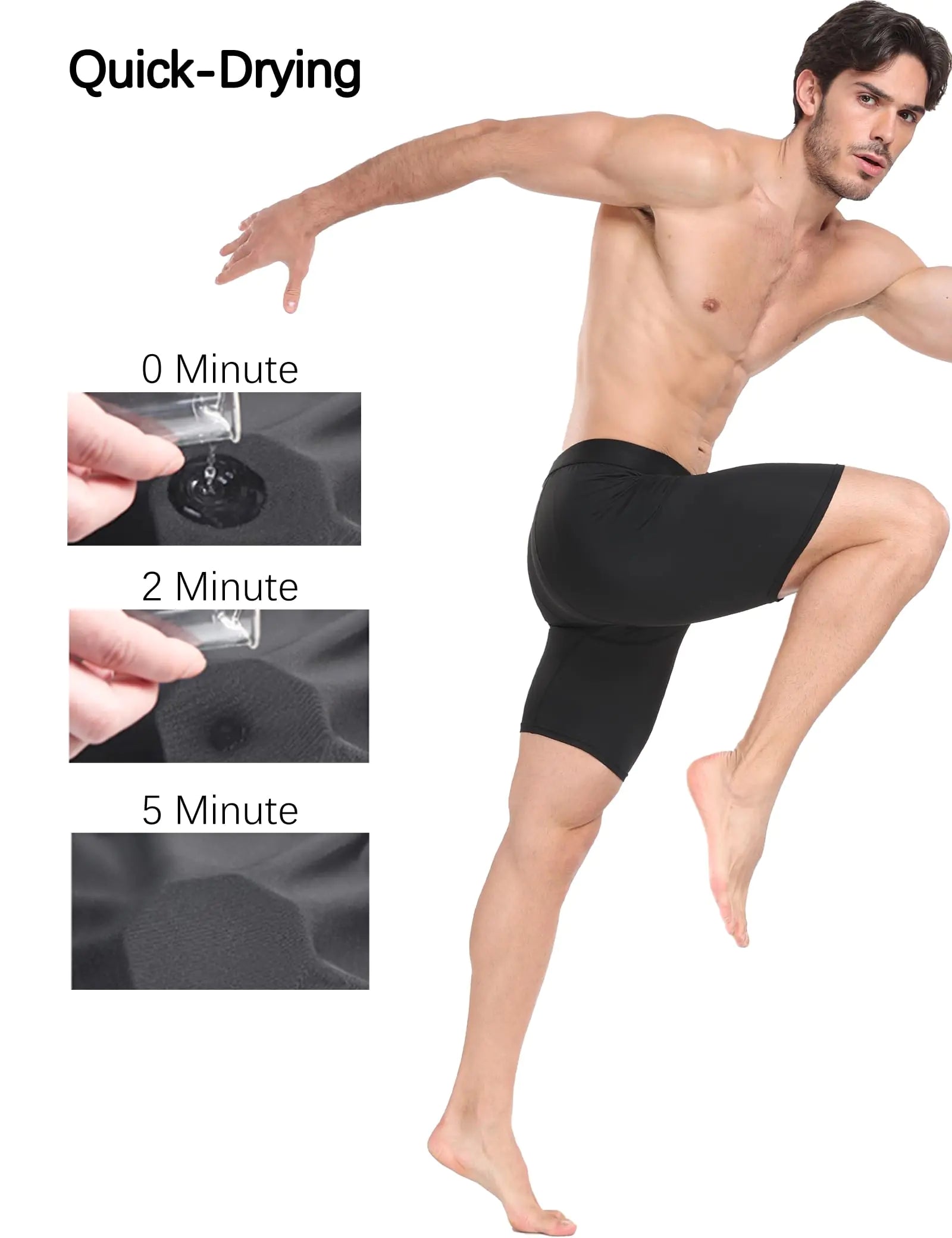 Pantalones cortos de compresión para hombre, ropa interior deportiva de alto rendimiento para entrenamiento, atletismo, correr, pantalones cortos de licra, paquete de 6, color negro, talla pequeña 