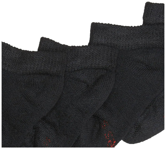 Hanes Boys' Socks, Double Tough Cushioned Ankle and No Show, 12-Pair Packs Large No Show - Black - 12 Pack