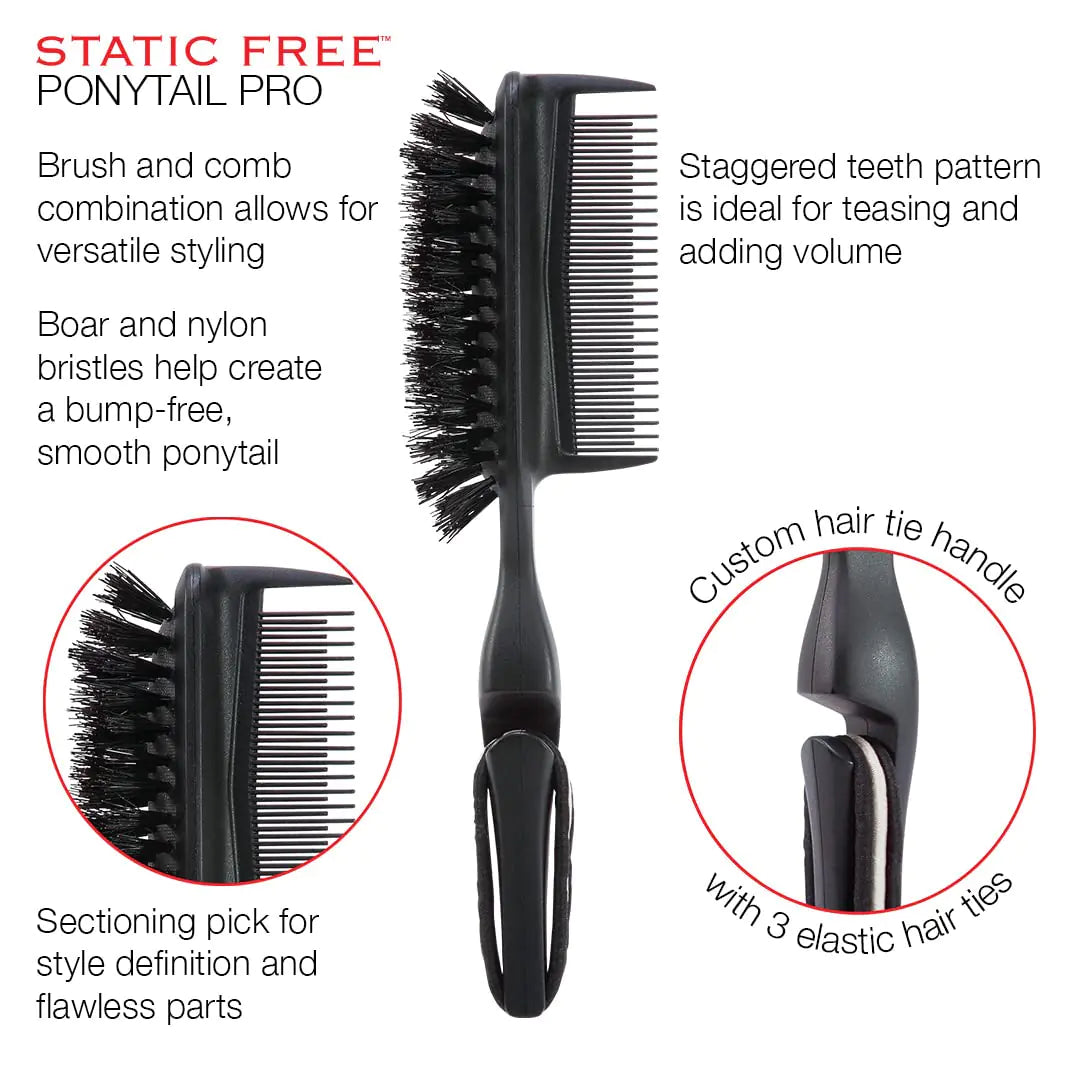 Cricket Static Free Ponytail Pro Hairbrush & Comb for Styling and Volume - Vivareflex Online