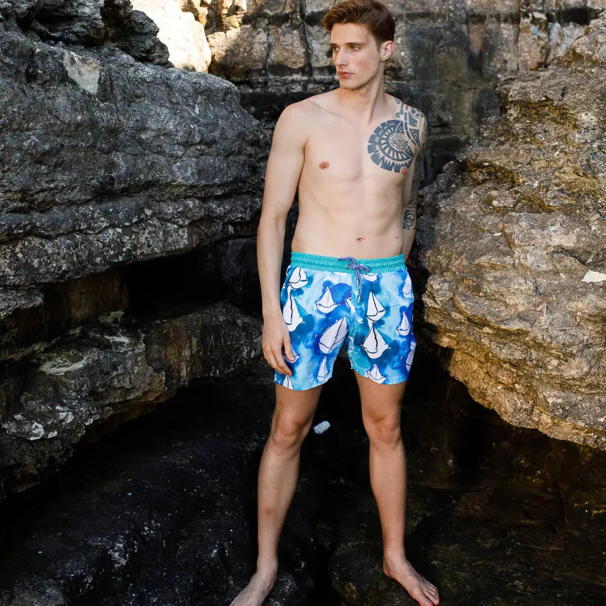 Anemoss Sailboats Men Swim Trunk Vivareflex Online