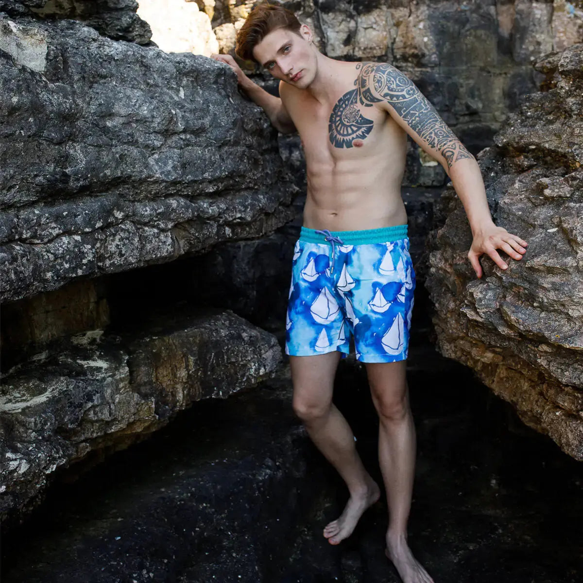 Anemoss Sailboats Men Swim Trunk Vivareflex Online