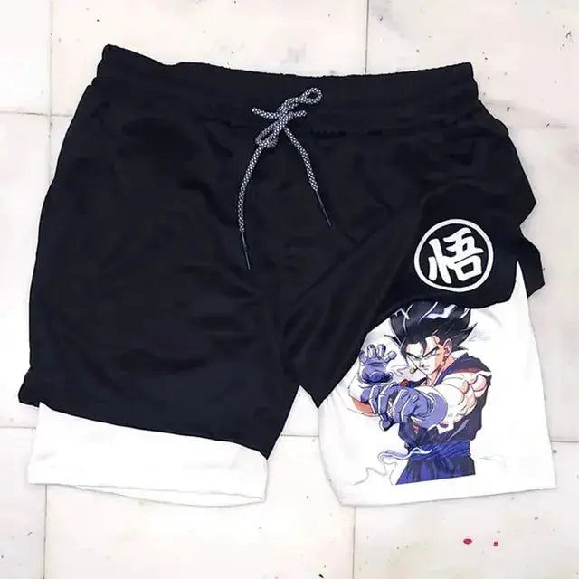 Anime Running Shorts Men Fitness Gym Training 2 in 1 Sports Shorts Vivareflex Online