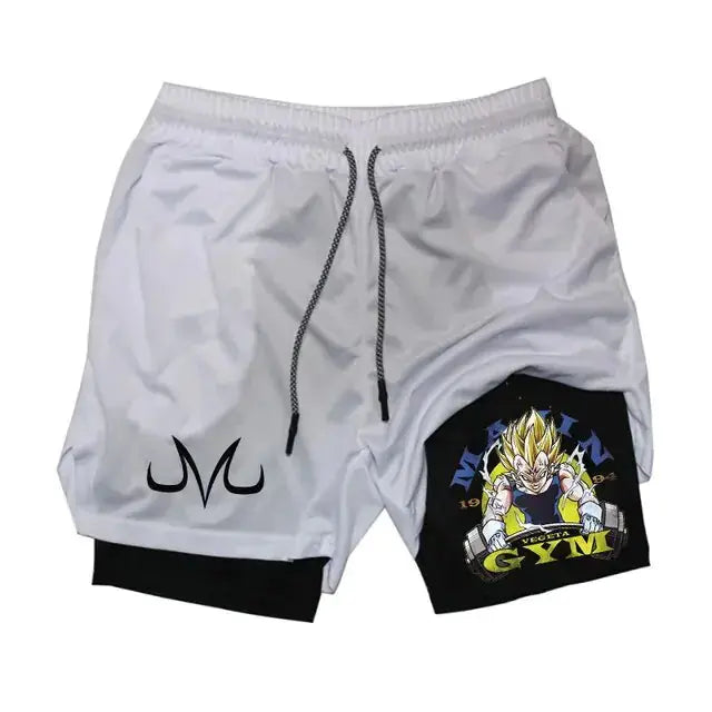 Anime Running Shorts Men Fitness Gym Training 2 in 1 Sports Shorts Vivareflex Online