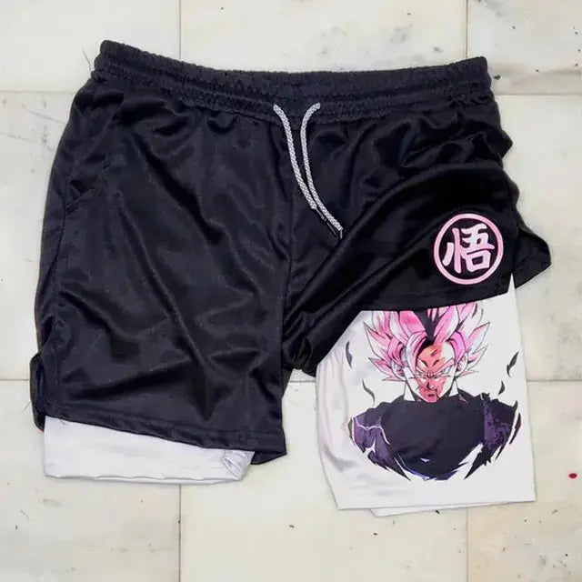 Anime Running Shorts Men Fitness Gym Training 2 in 1 Sports Shorts Vivareflex Online