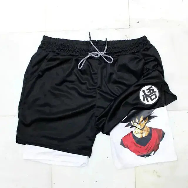 Anime Running Shorts Men Fitness Gym Training 2 in 1 Sports Shorts Vivareflex Online