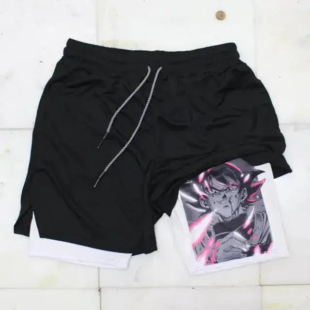 Anime Running Shorts Men Fitness Gym Training 2 in 1 Sports Shorts Vivareflex Online