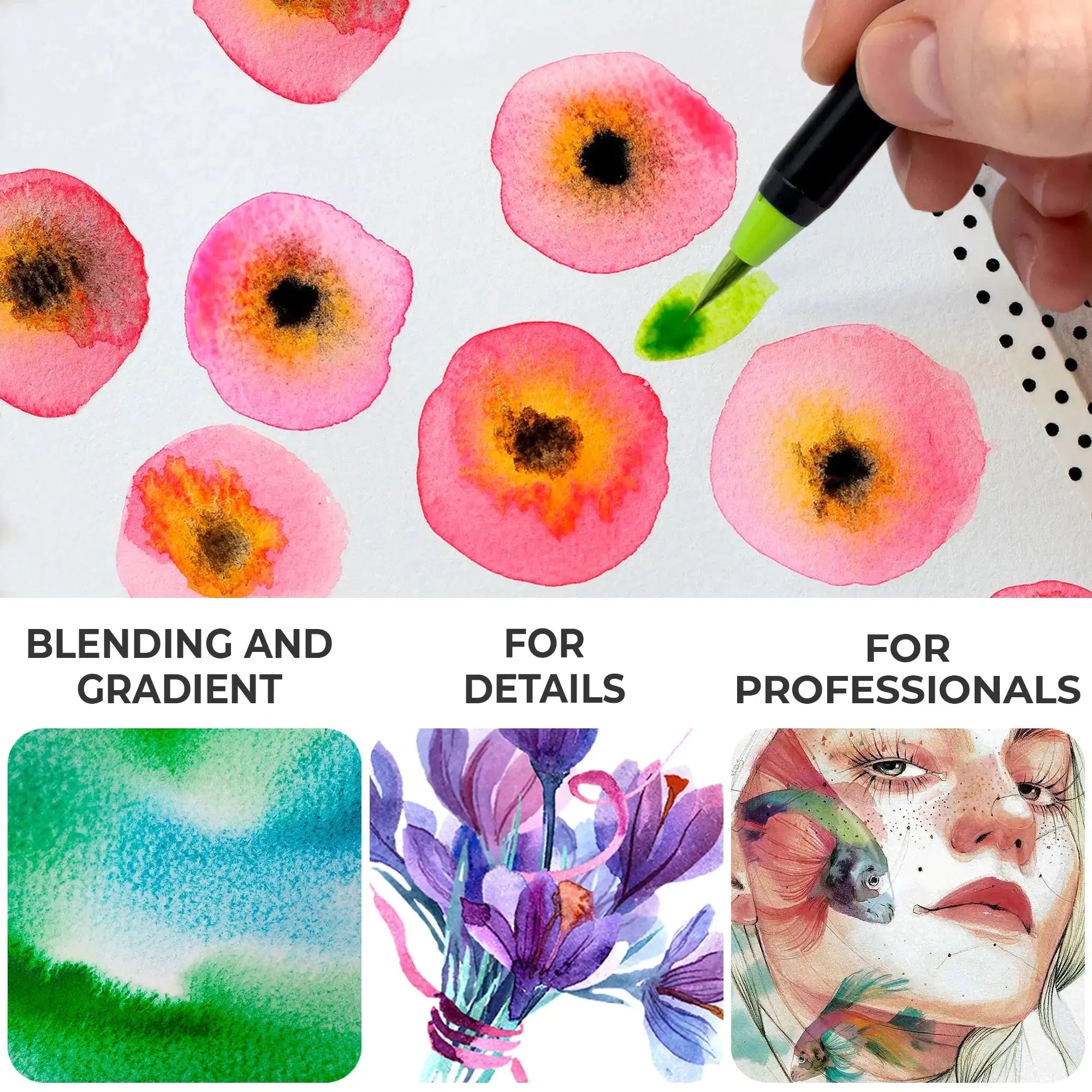Aquarelle Brush Pen Set 25 Colors - Brilliant Watercolor Markers with Carry Case & Blending Brush for Art Vivareflex Online